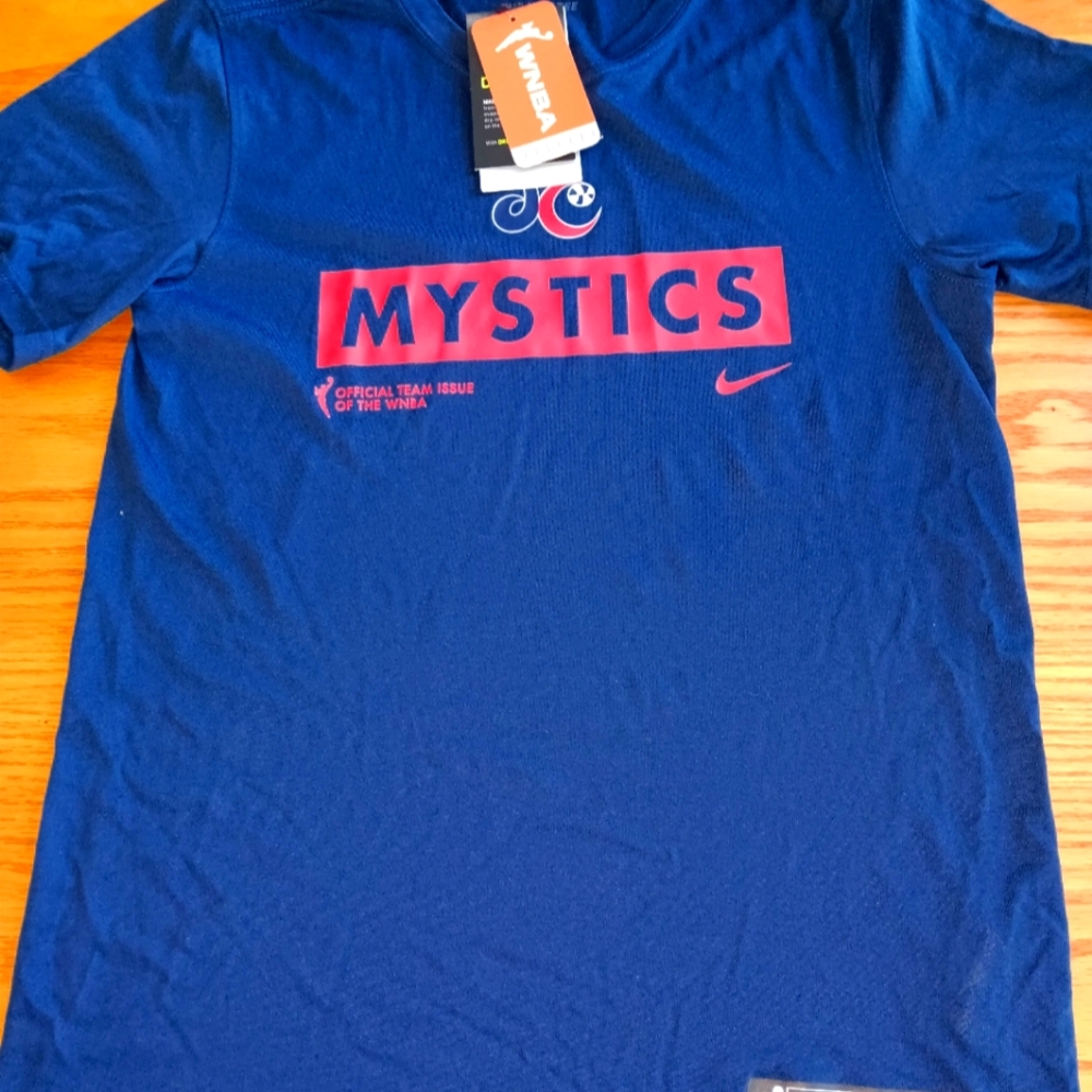 Nike Mystics Blue Short Sleeve Tee with Pink Logo